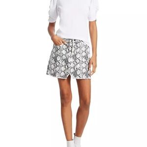 FRAME Denim Le Mini Skirt Python Print Gris Multi Size 29 Raw Hem EUC